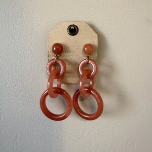 NWT Anthropologie Honey Peach Linked Up Drop Earrings